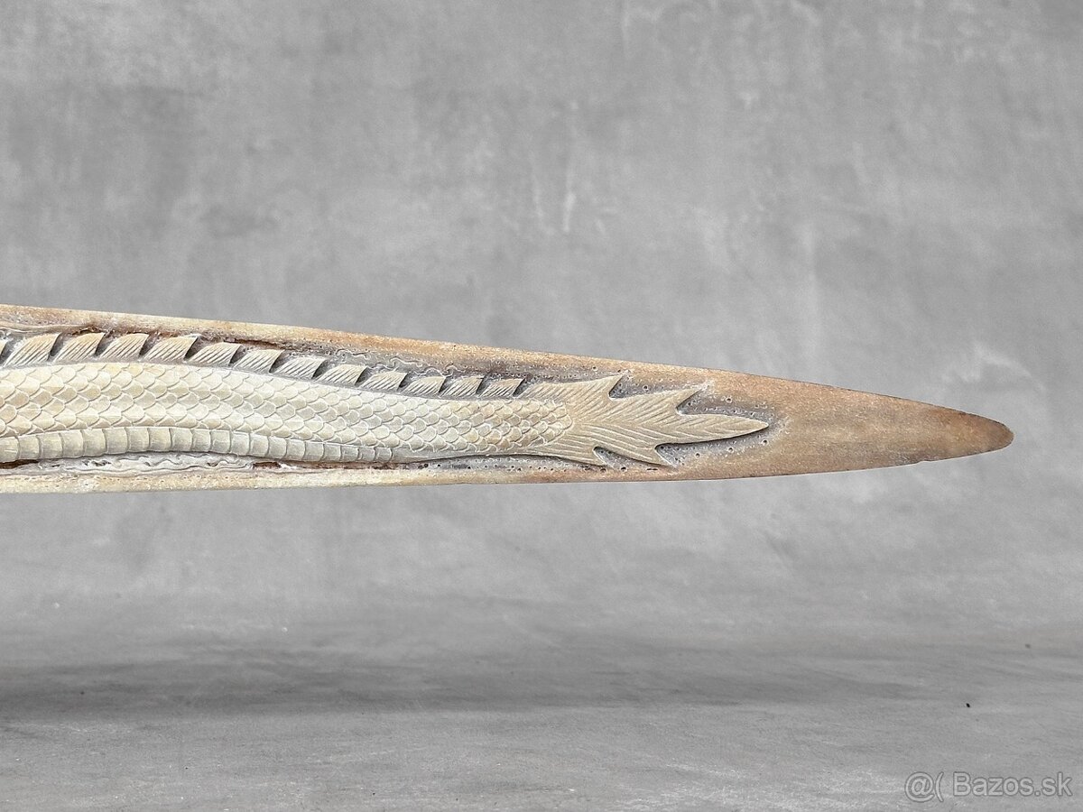 Ručne vyrezávaný Meč z mečúňa na stojane - Tiger a Drak 89cm - 10