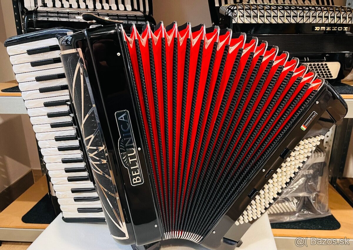 Nový akordeón Beltunica Proffesional- III- 96 basový- kr - 10