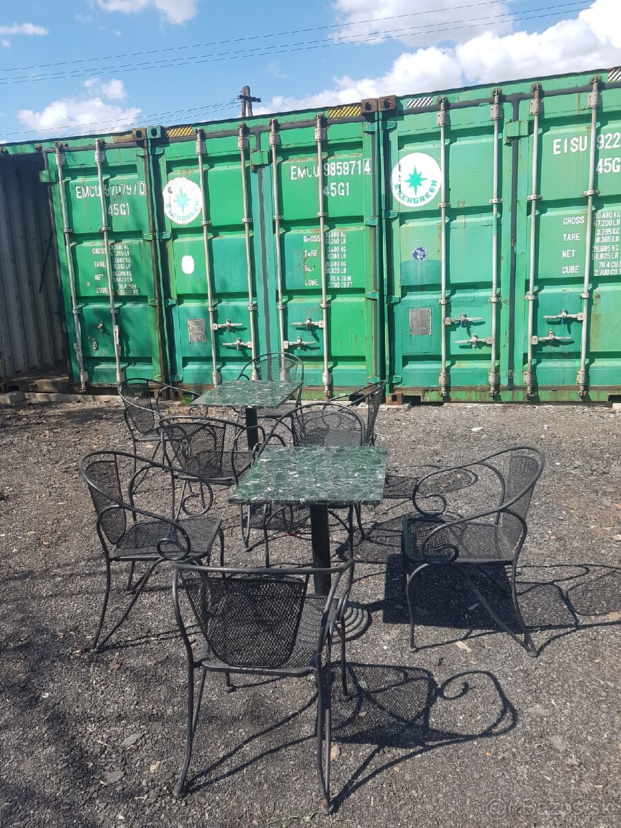 2x mramorový stôl a8 ks stoličku - 10