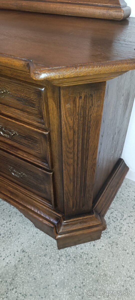 Starožitná komoda + zrcadlo, nábytek z masívu - 10