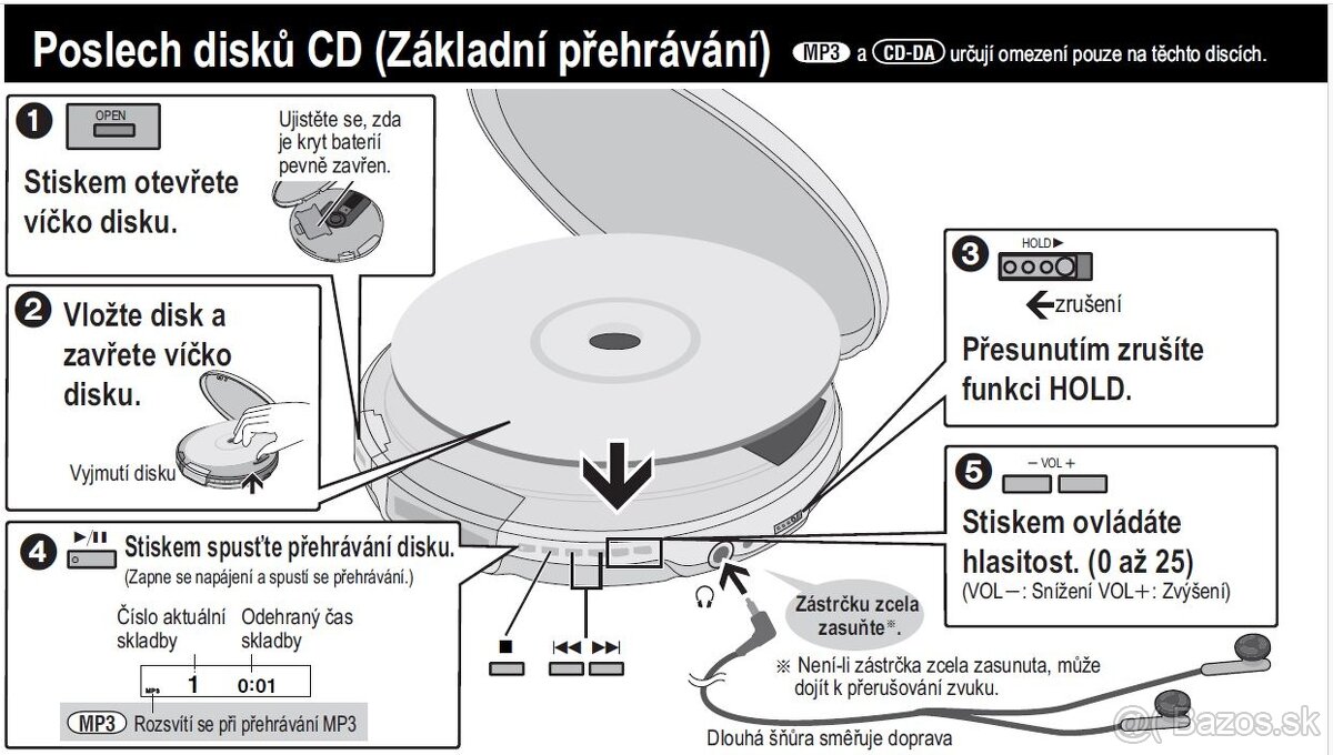 discman CD MP3 prehrávač Panasonic SL-SX480 - 10