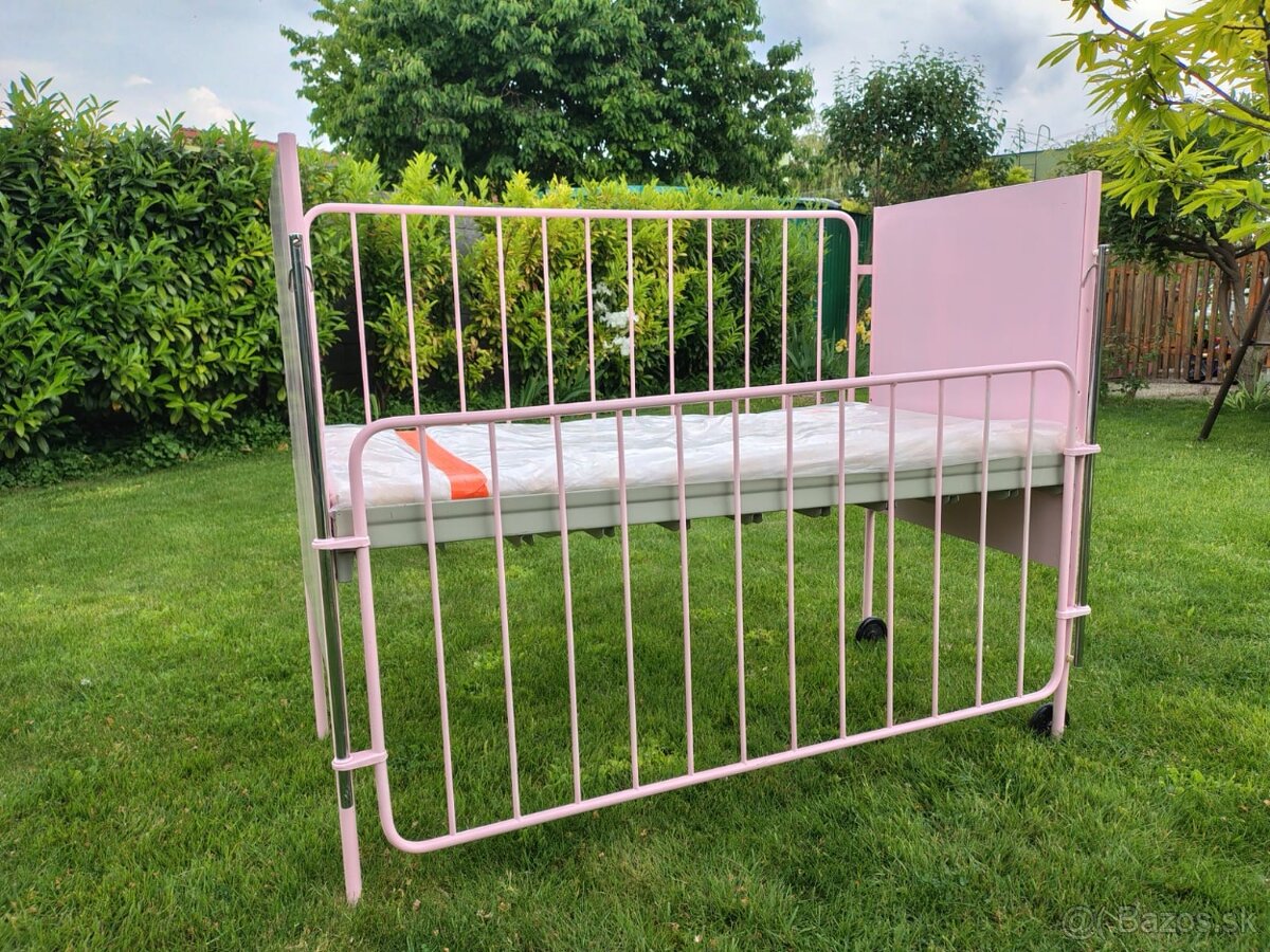 Retro detska postieľka ružová - 10
