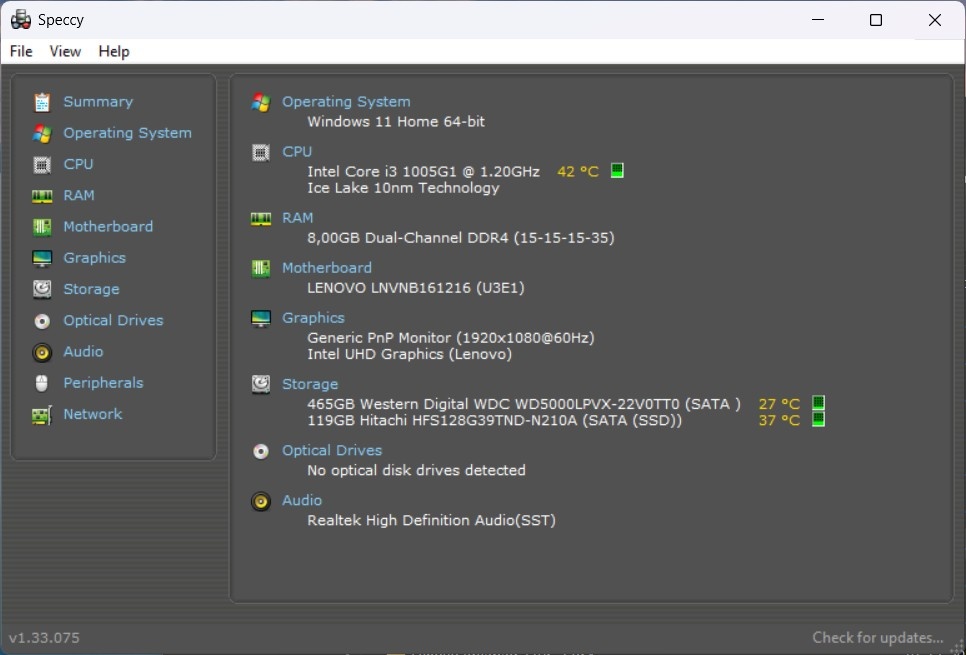 Ideapad 3 14IIL05 /Intel Core i3-1005G1/8GB RAM/FHD/SSD+HDD - 10
