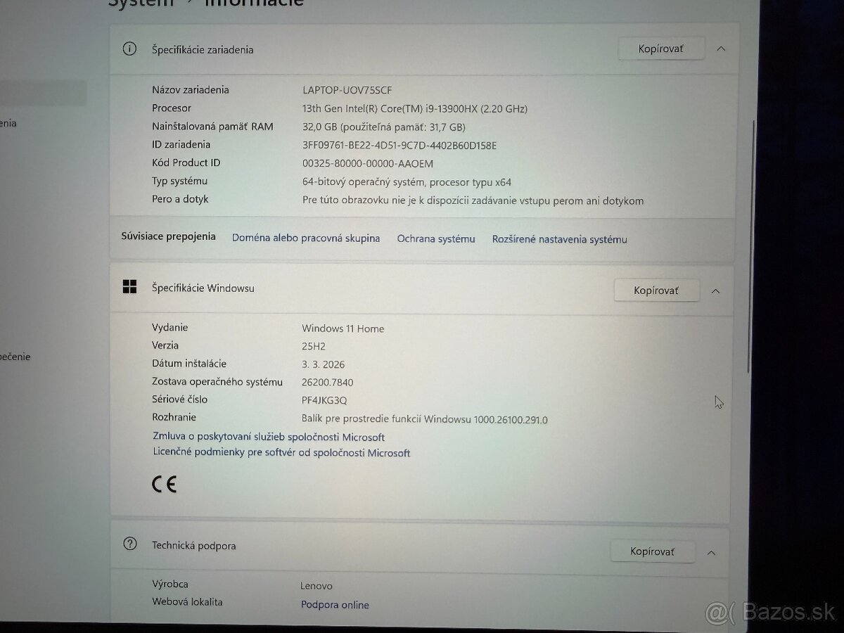 Predám Lenovo Legion Pro 5 16IRX8 Onyx Grey - 10
