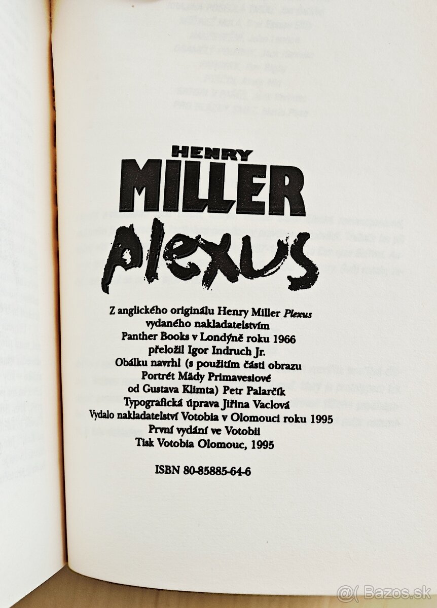 HENRY MILLER:1-3 KOMPLET - SEXUS, PLEXUS, NEXUS - 10