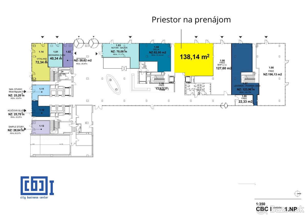 Prenájom prízemného obchodného priestoru 138 m² vo výbornej - 10