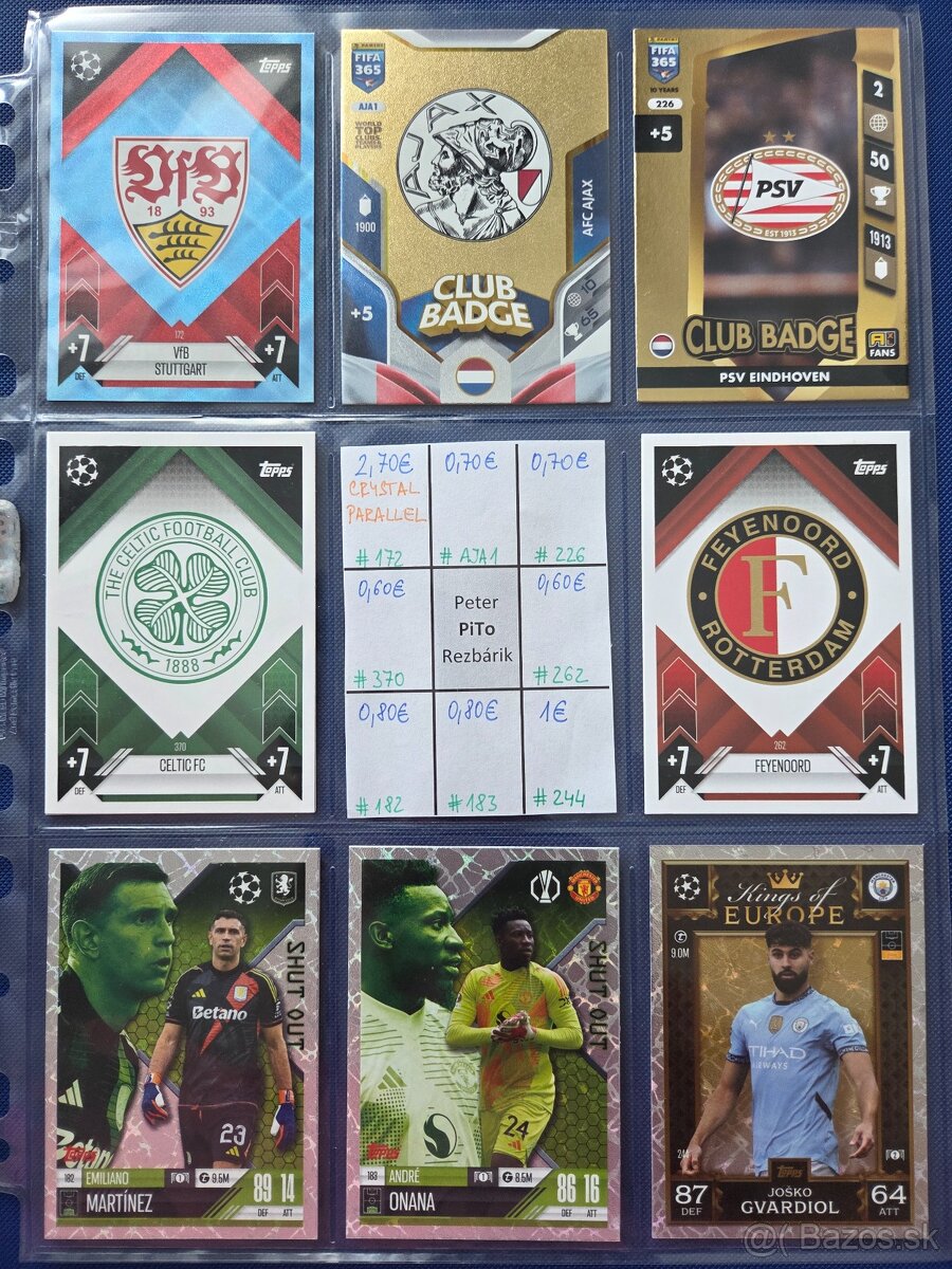 Fotbalove karticky TOPPS, Panini, cast 1/2 - 10