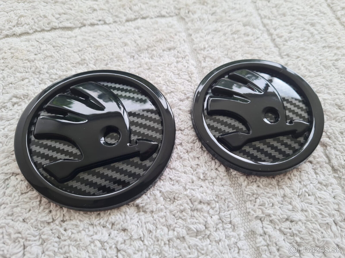 Čierne / karbónové znaky - logo na ŠKODA - 10