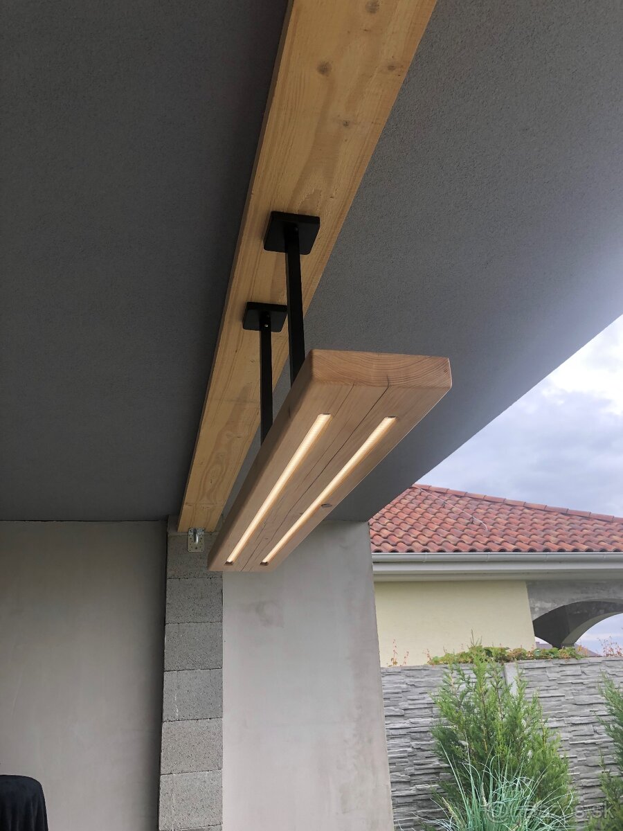 Nastenný LED drevený panel, svietidlo led svetlo - 10