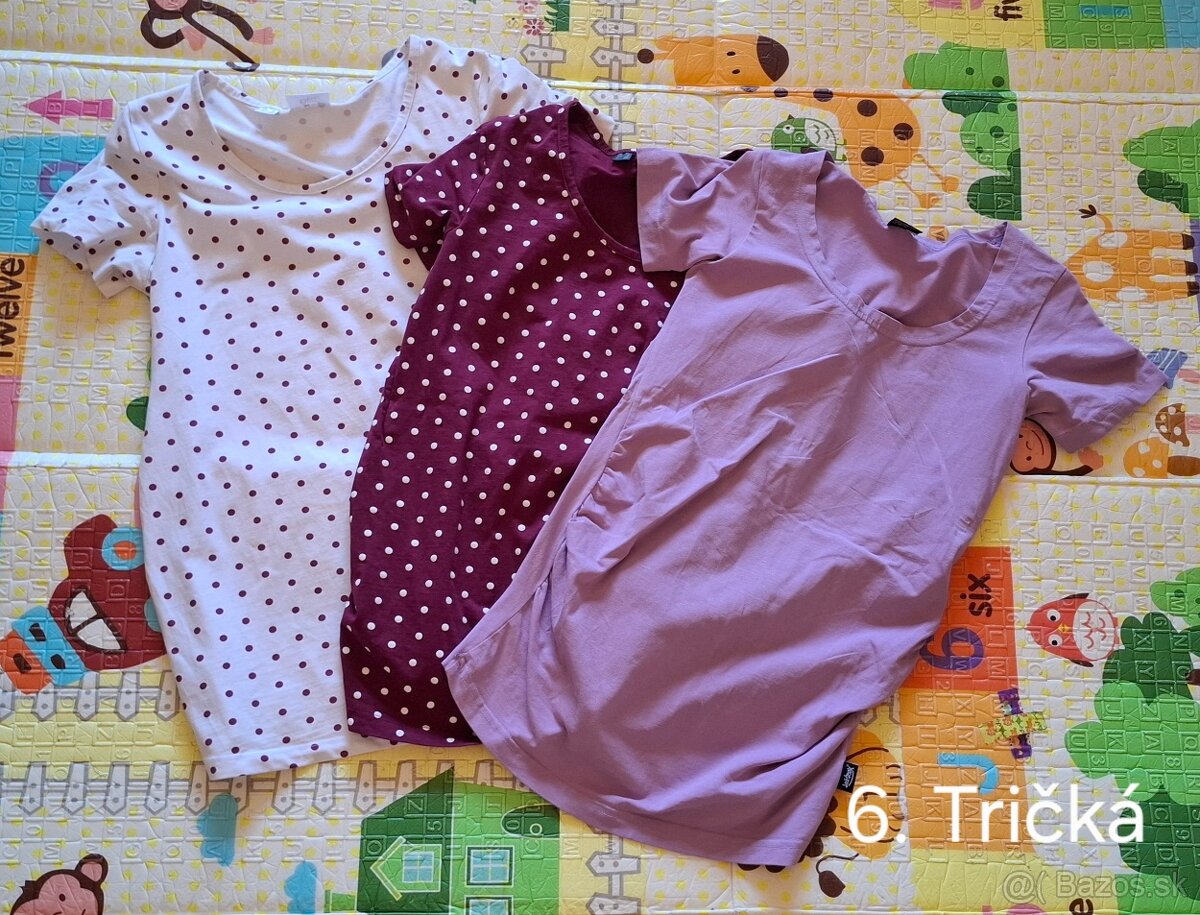 Balík tehotenského oblečenia - nohavice, tričká - 10