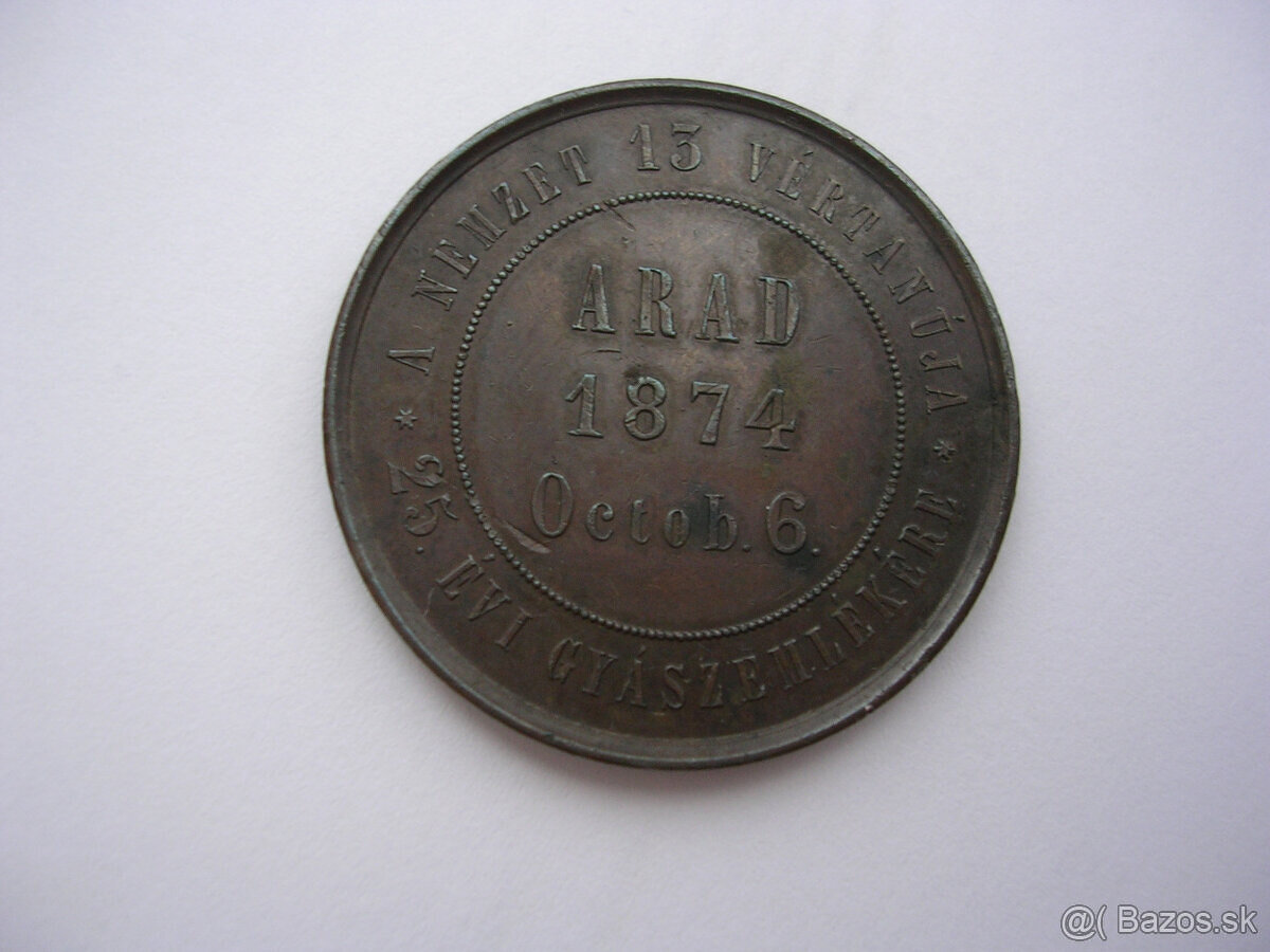 Strieborná a bronzová medaila 1874 ARAD - 10