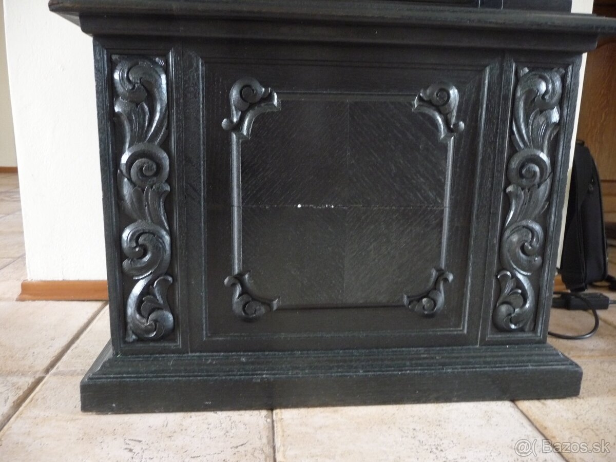 Vyrezávané drevené starožitné podlahové barokové hodiny - 10