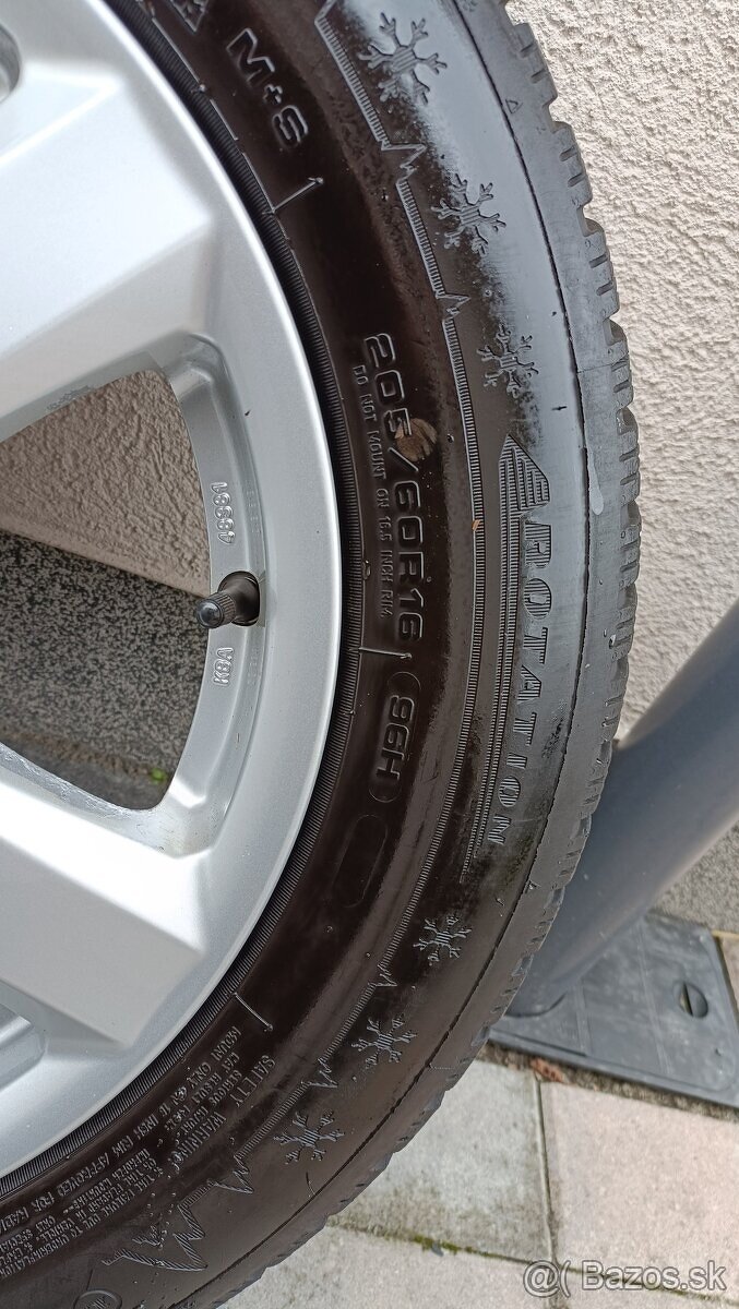 5x112 R16 HLINÍKOVÉ DISKY 205/60 R16 ZIMNÉ PNEUMATIKY - 10