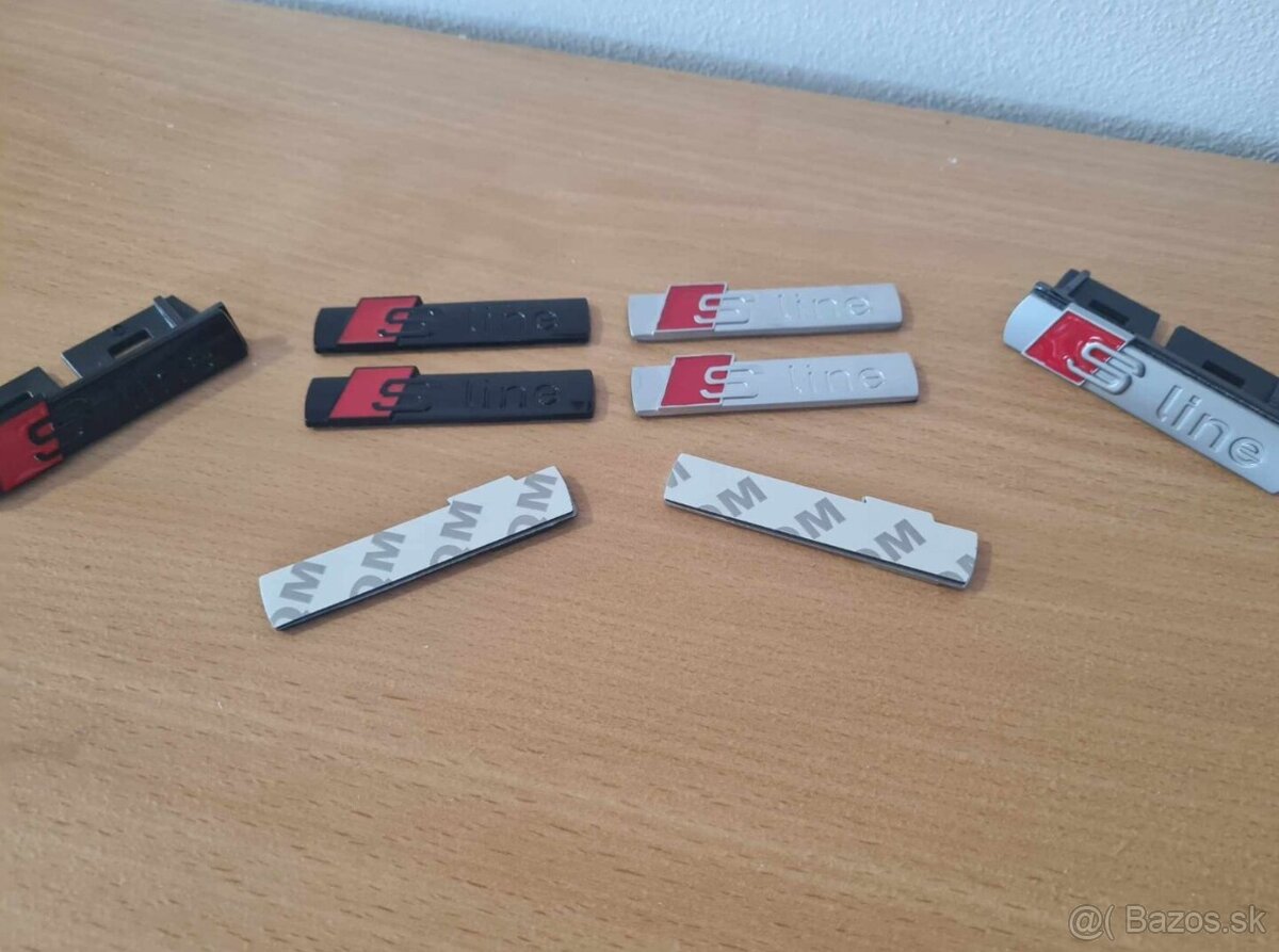 Cierne a sive Napisy S-LINE pre AUDI - 10