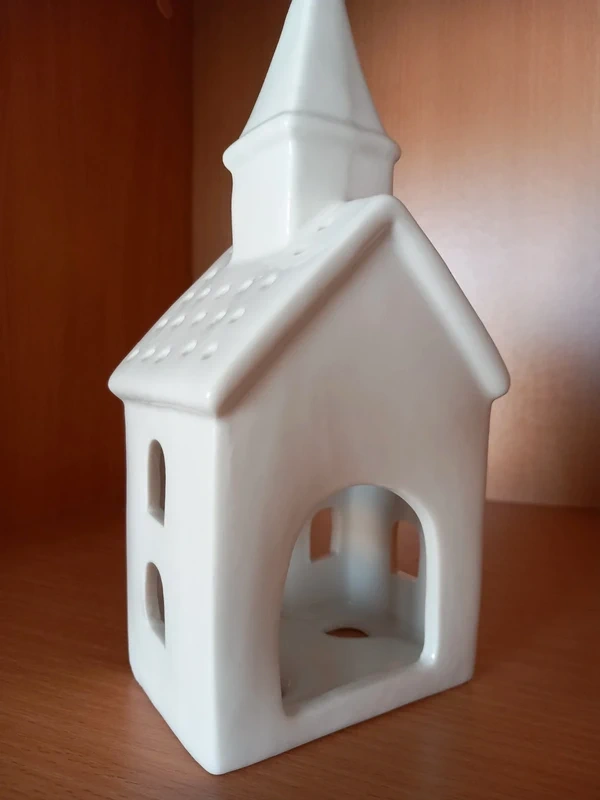 Keramický kostol na čajovú sviečku 22,5x9,5x8 cm - 10