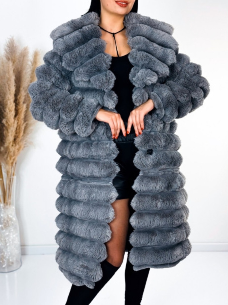 Nádherný nový kabat 2v1 M sivý - 10