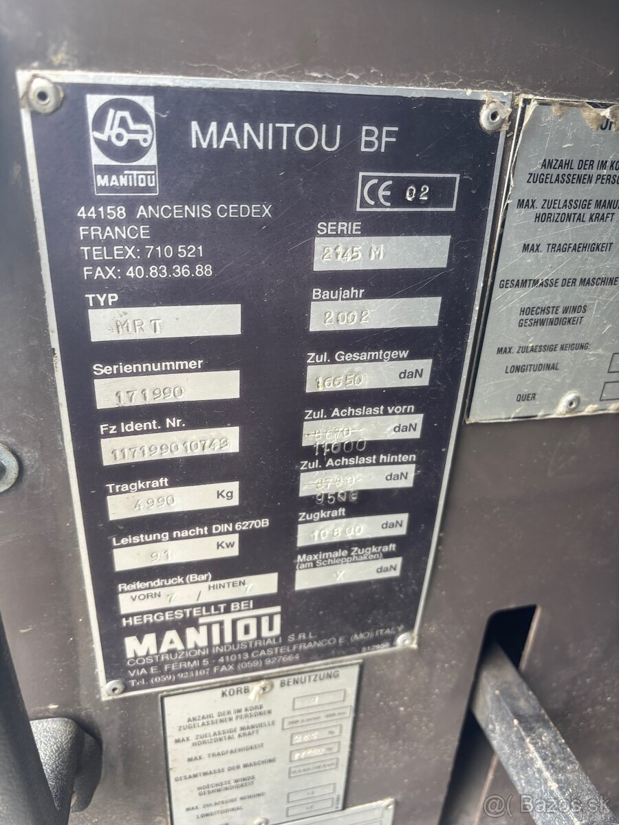 Teleskopický manipulátor / nakladač Manitou MRT 2145M - 10