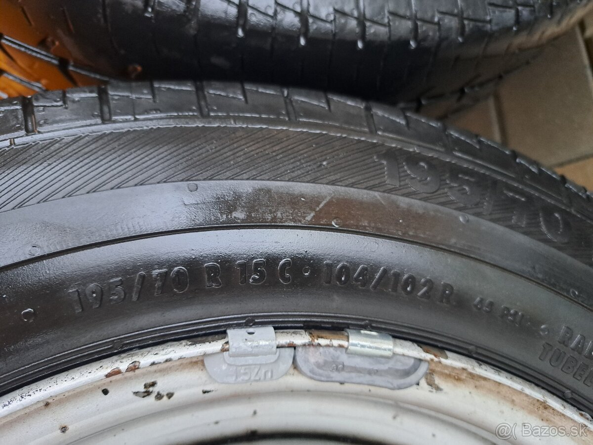 Dodavkové "plechače" 5x108 R15 + Letné pneu 195/70 R15C - 10