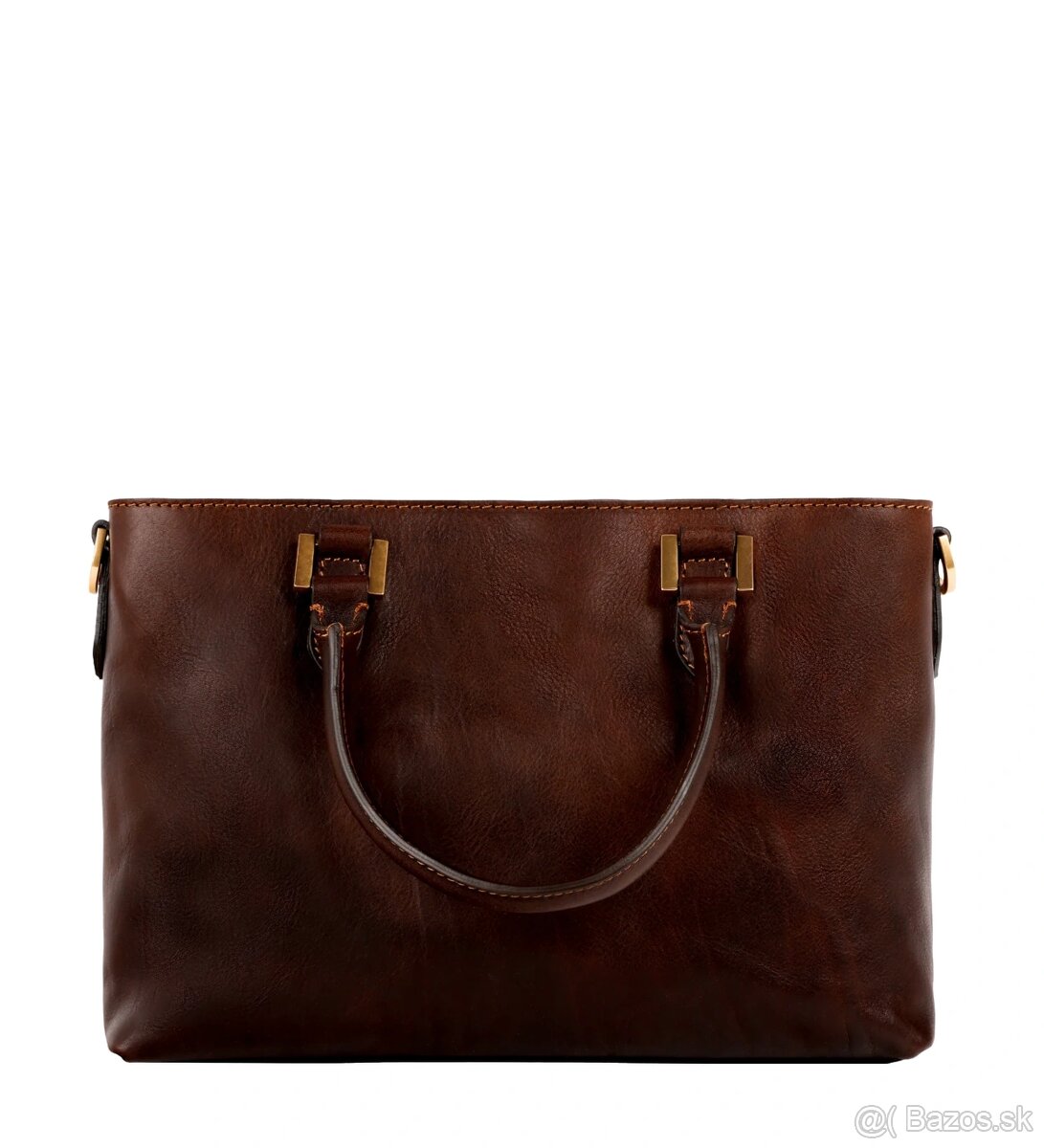 hnedá kožená kabelka - nová - 10