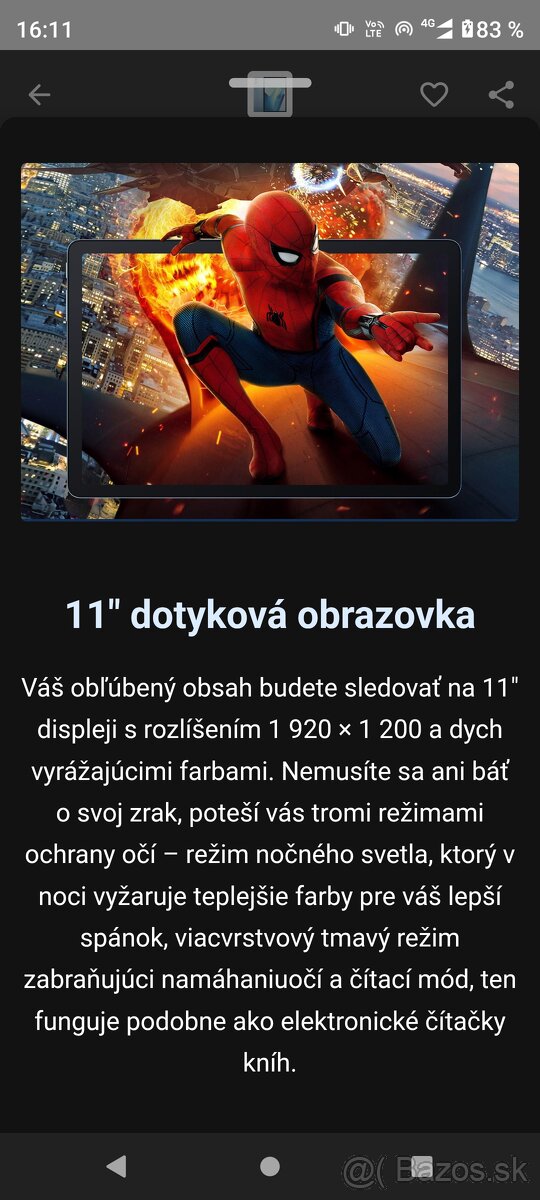 Predám takmer nový tablet Blackview 11 "blue - 10