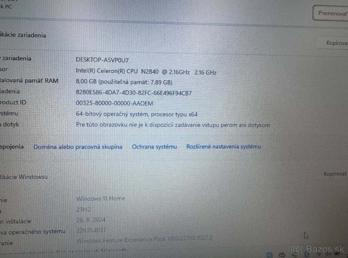 Notebook 14" HP.Intel Celeron 2x2,16GHz.8gb ram.120g SSD - 10