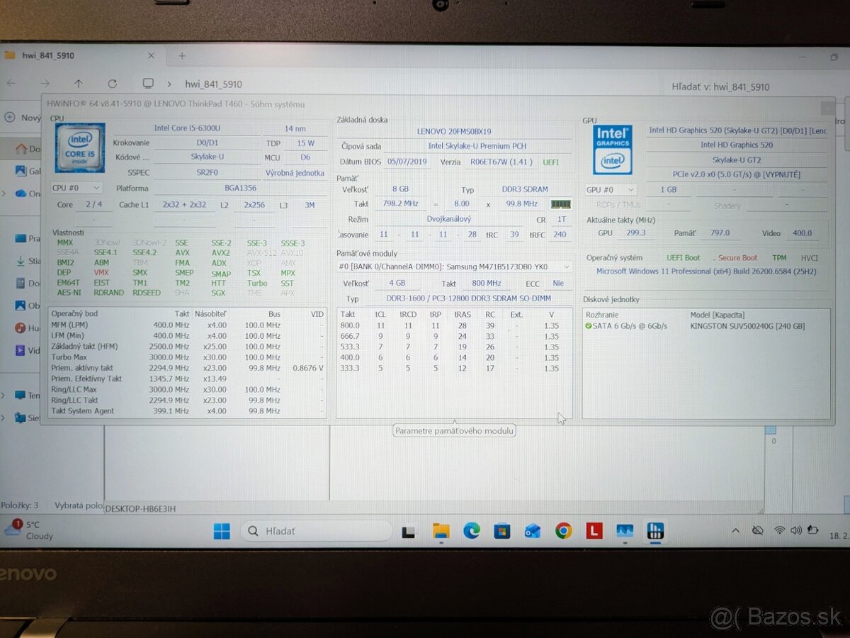 Lenovo ThinkPad T460 i5 8GB/240GB + Dock s adaptérom - 10