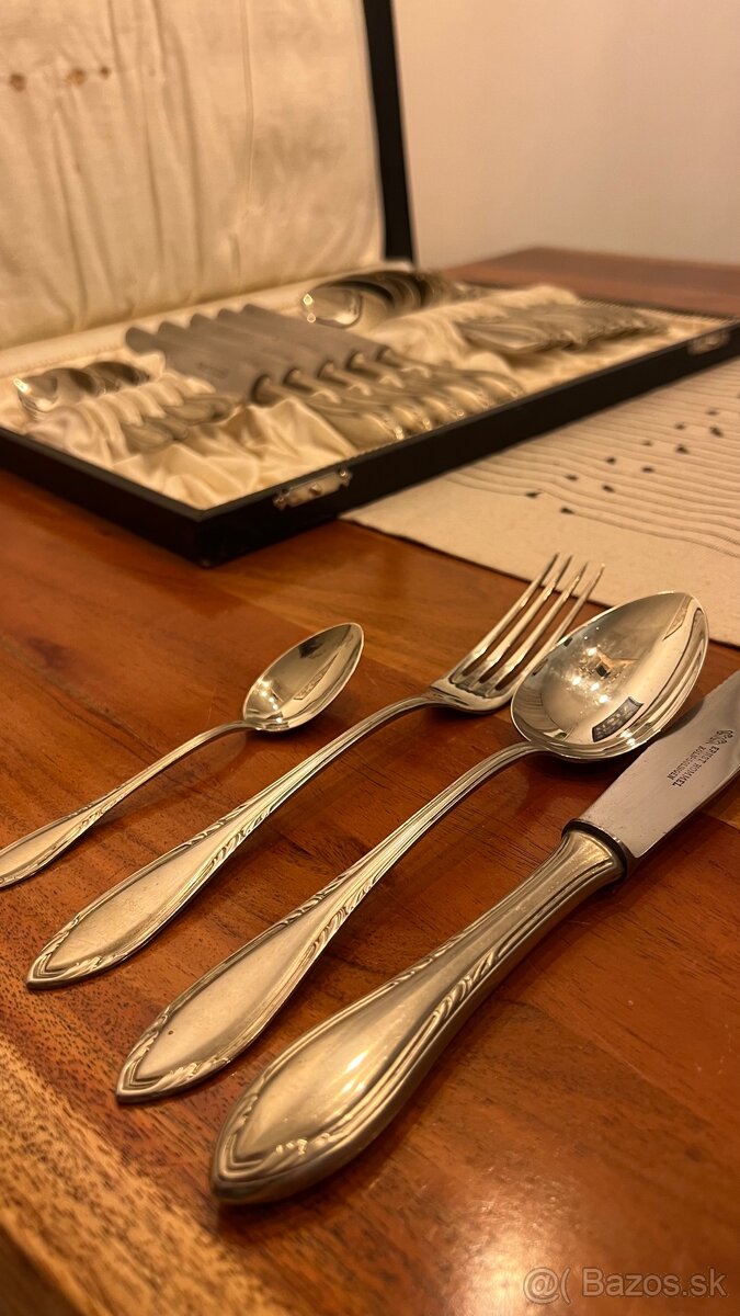 Starožitné striebrené príbory, sada príborov - 10