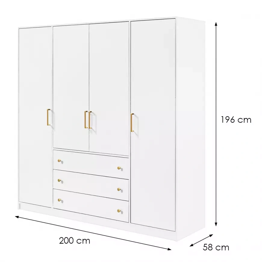 Skriňa Bali D4 Retro biela nová - 10