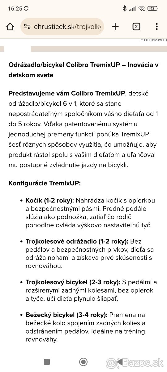 Trojkolka Colibro tremix 6v1 - 10