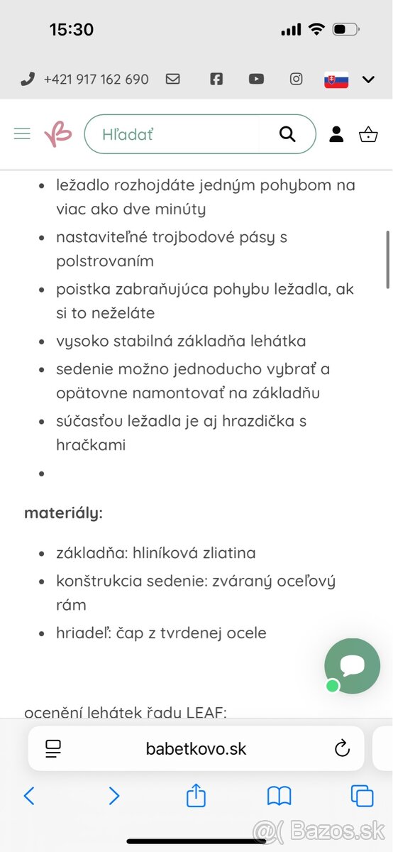 Nuna leaf grow ležadlo - 10