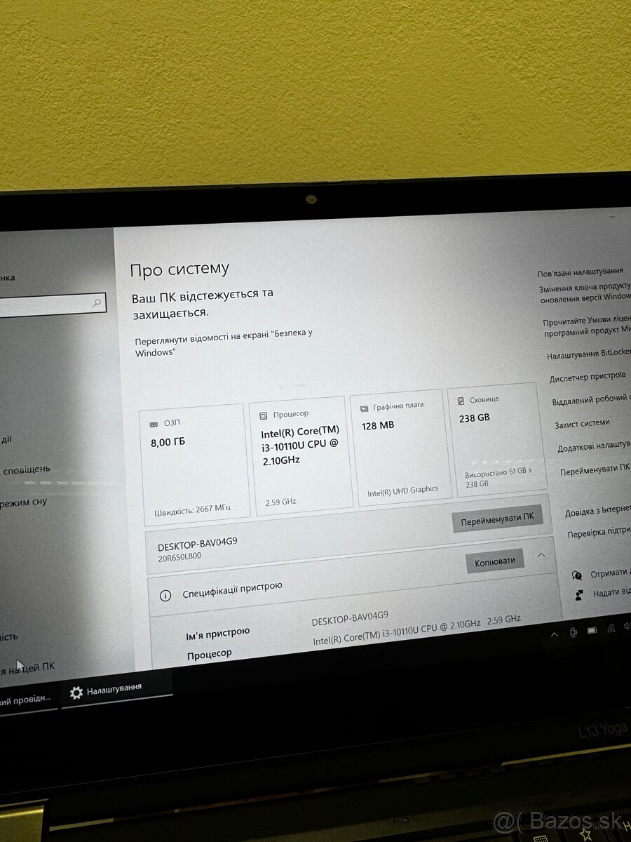 Predám Lenovo ThinkPad L13 Yoga Gen 1 – dotykový - 10