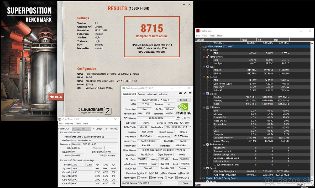 Budget Gaming PC, i3-12100F GTX1660 Ti 6GB + záruka, upgrade - 10