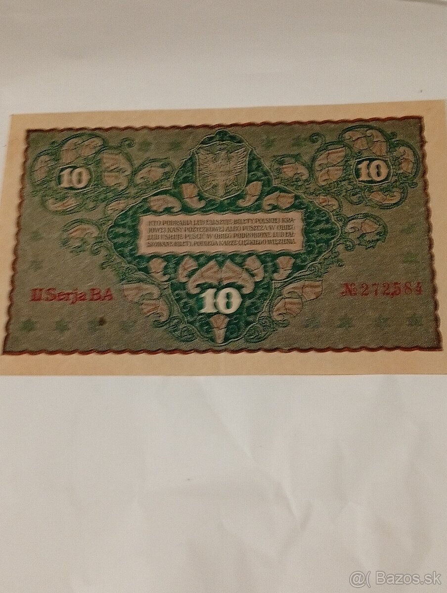 Predám vzacne Poľske Marky 1919 - 10