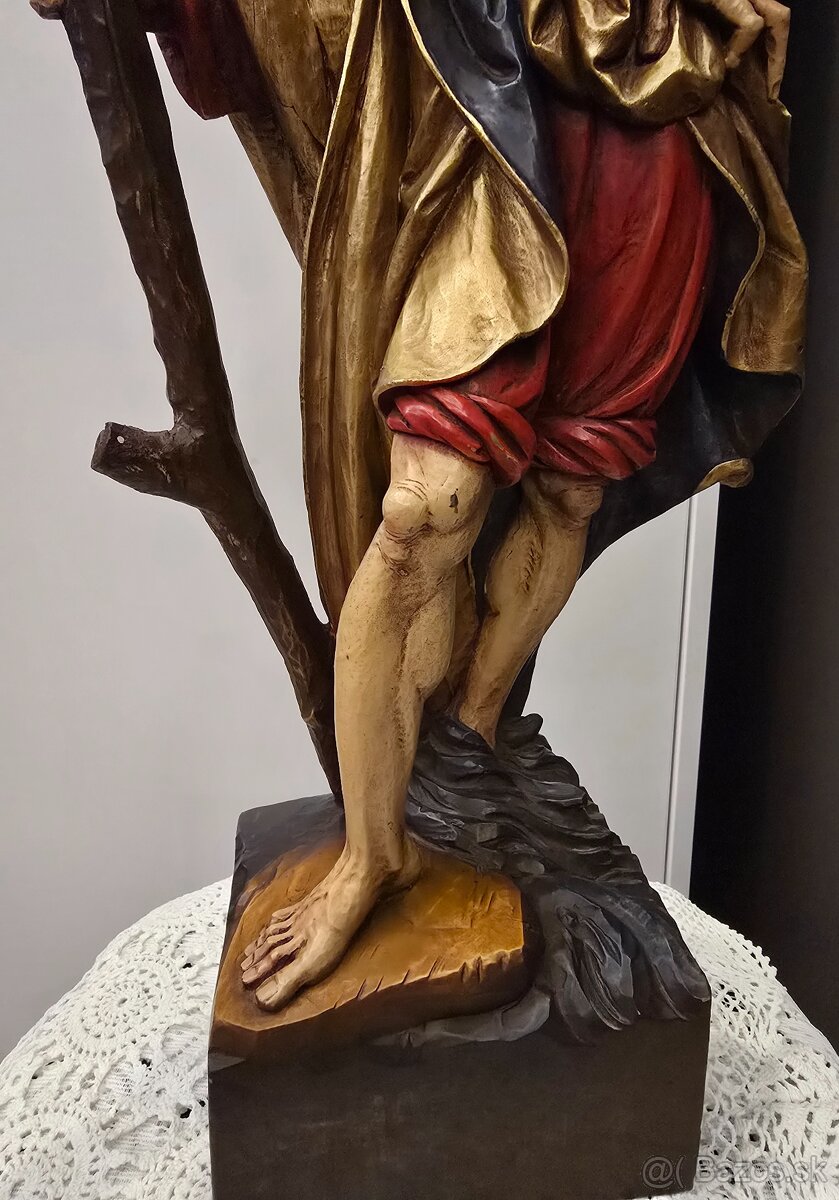 Socha sv. Krištofa s Ježiskom polychromia - 10