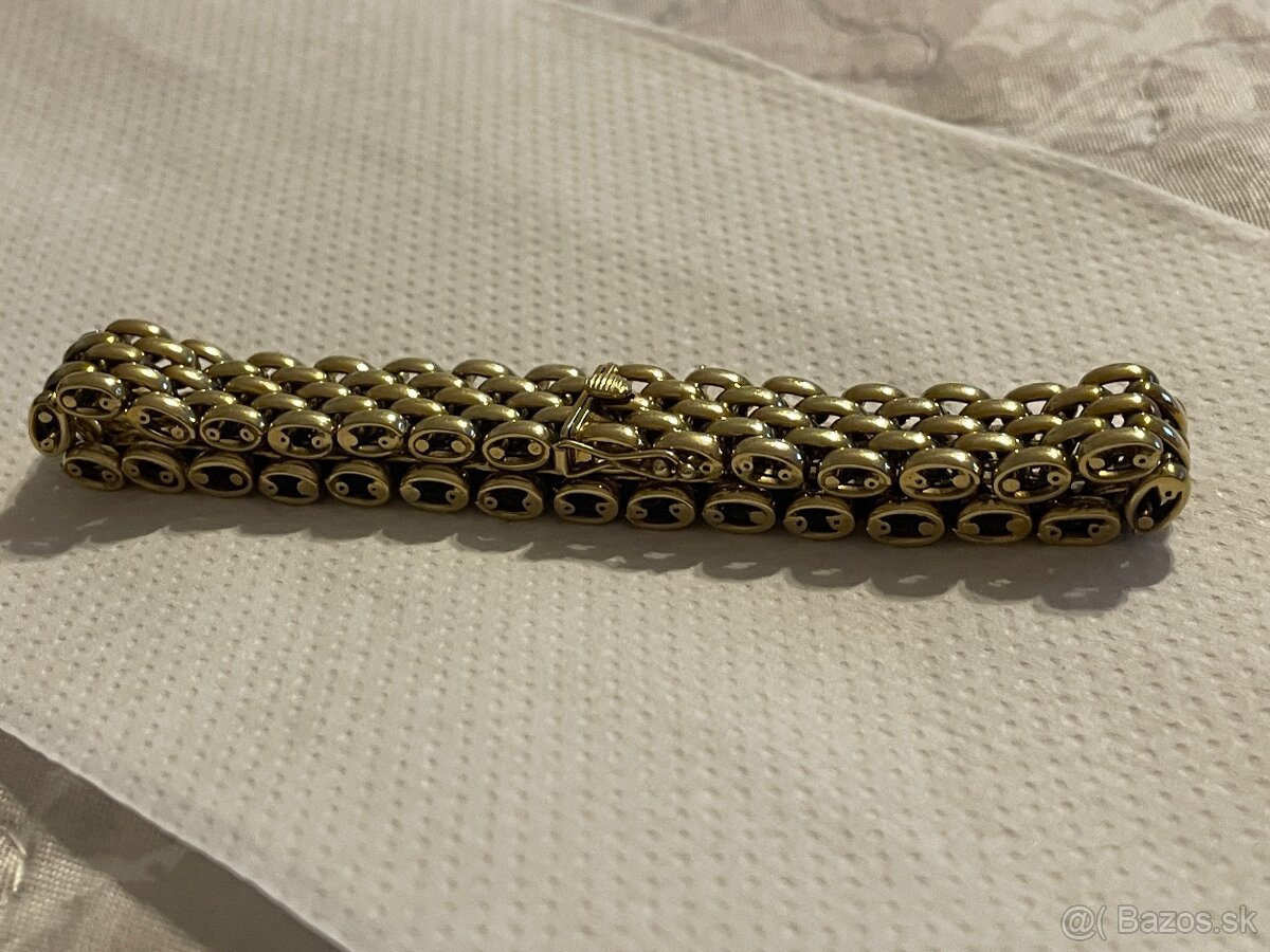 exkluzívny zlatý plný naramok 14 kt zlato - 10