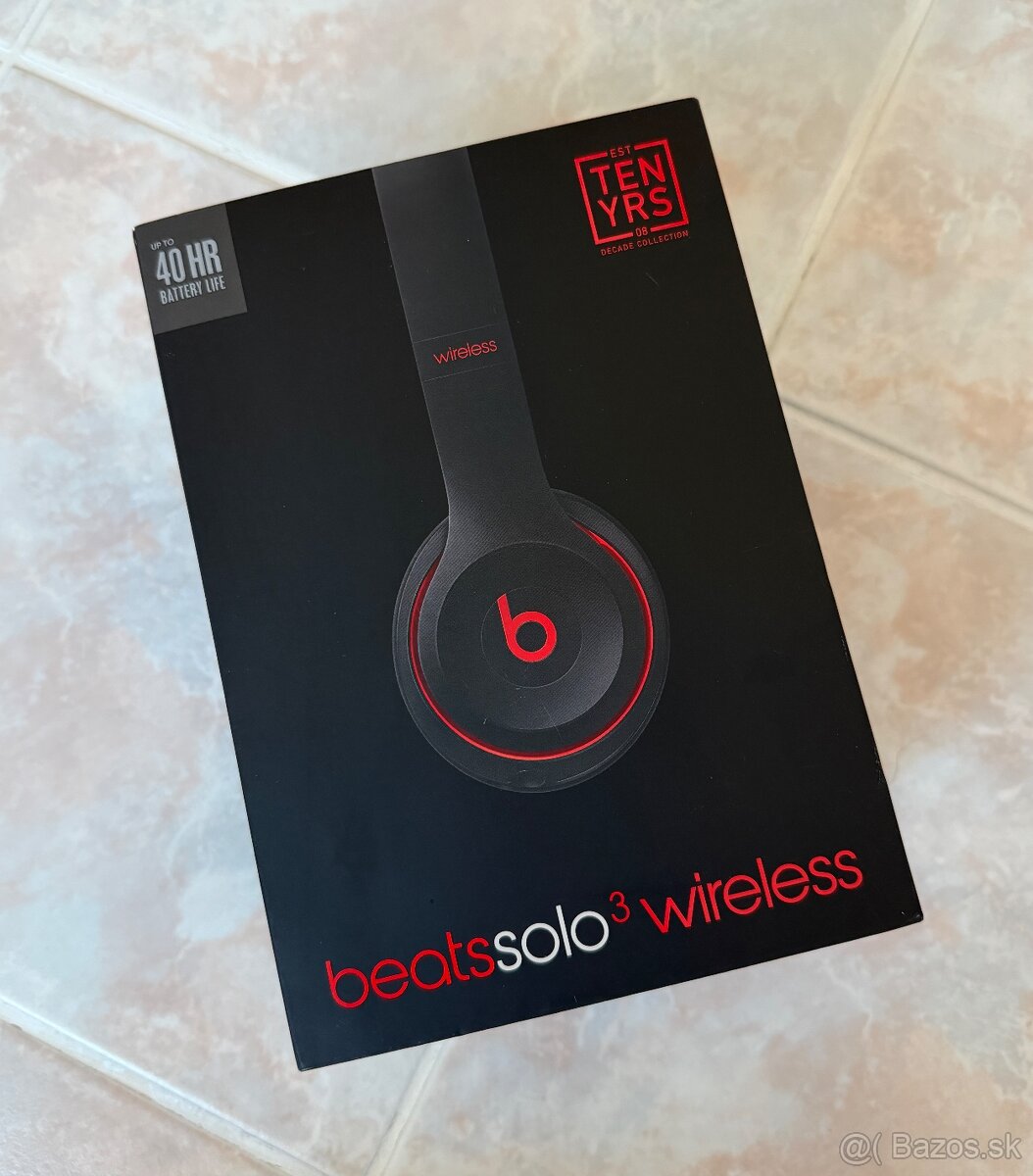 Slúchadlá Beats Solo3 Wireless - vyvzdorované čierno/červené - 10
