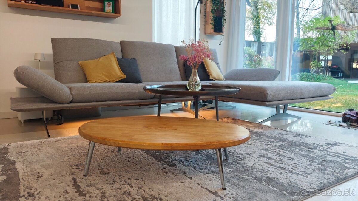 konferenčný stolík elipsa masív drevený škárovka - 10