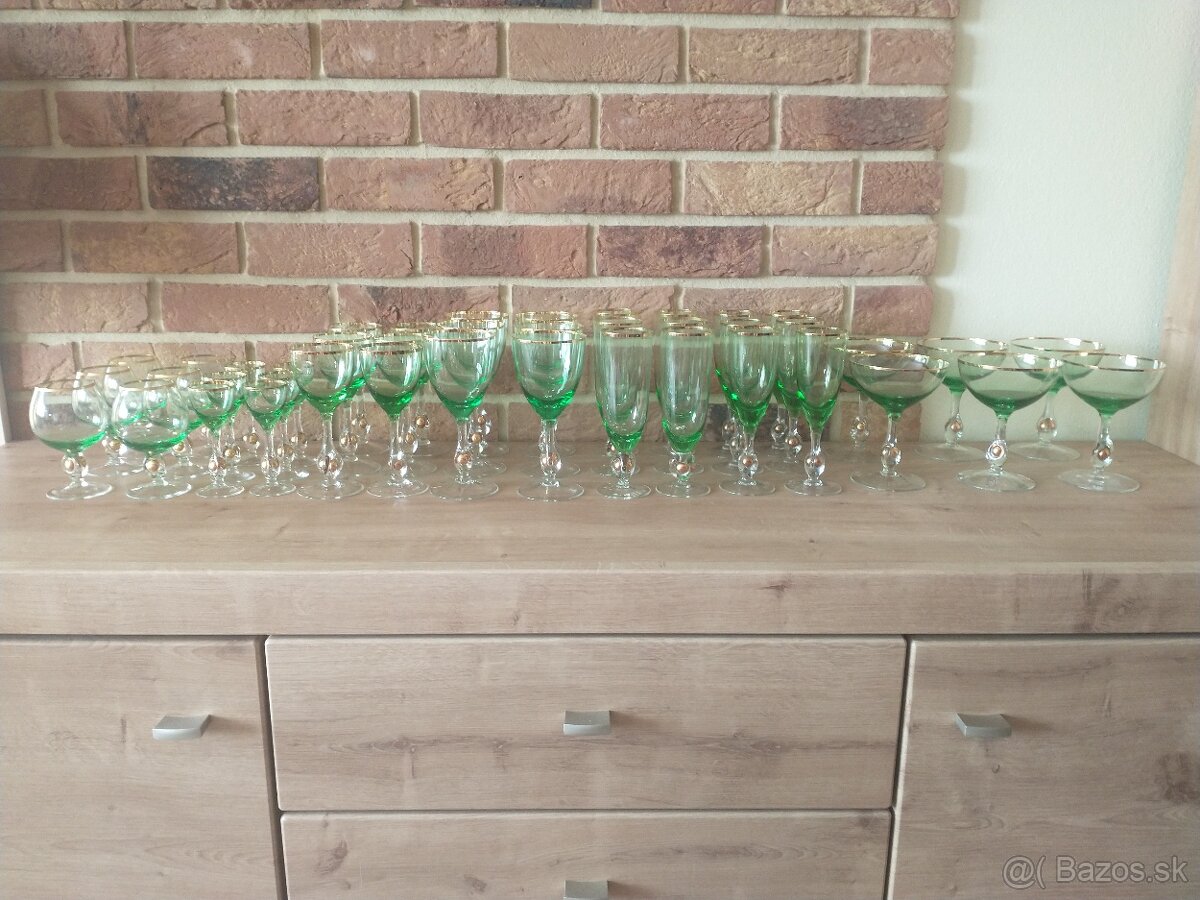 borské sklo, art deco, labute, zlatá zuzana - 10