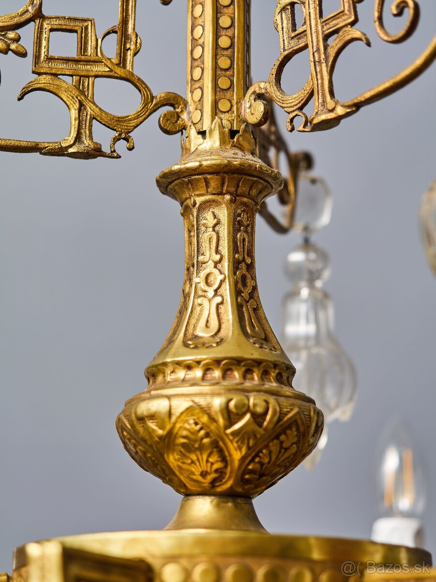 Veľký luster Art Deco na 12 žiaroviek - 10