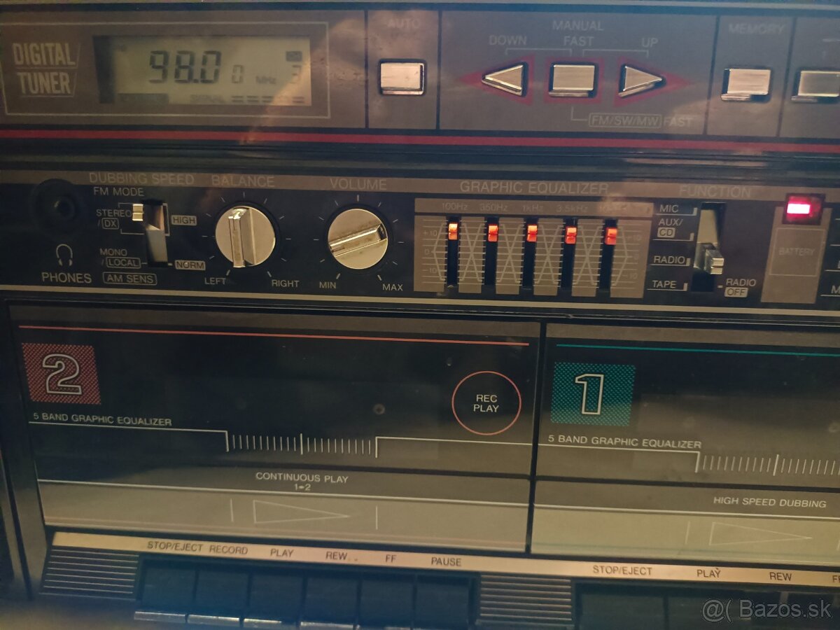 Toshiba RT 7066 radiomagnetofon retro 2 kazeťák - 10