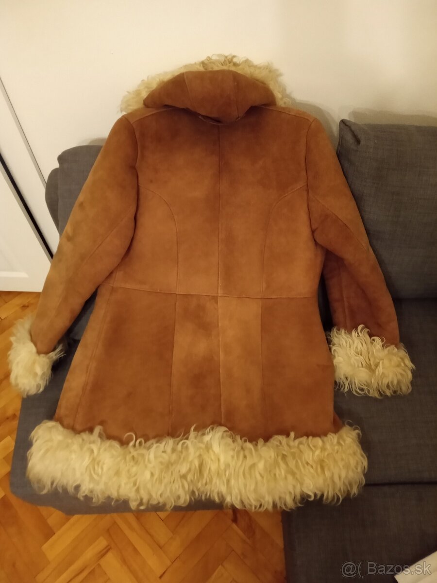 Retro pravý dámsky ovčí kožuch, L , 48 - 10