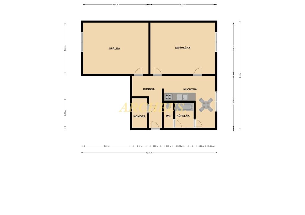 Veľký 2-izbový byt v pôvodnom stave na prerábku - 10
