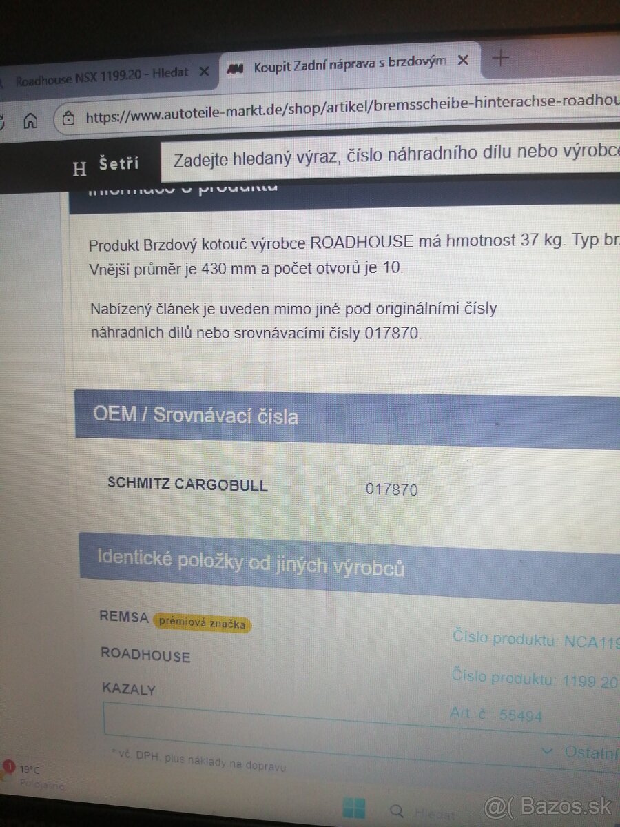 Brzdový kotouč ROADHOUSE BPW 430 - 10