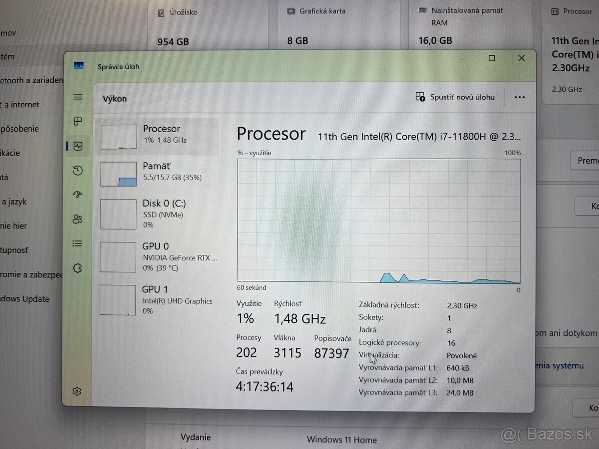 ASUS ROG Zephyrus M16 (GU603HR) – RTX 3070, 16GB, TOP STAV - 10