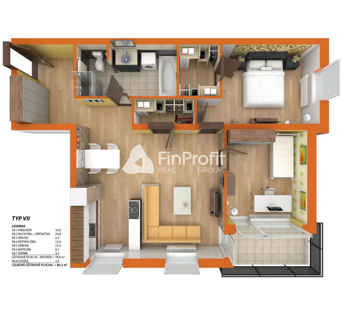 Skolaudované 3i byty v tehlovej novostavbe. - 10