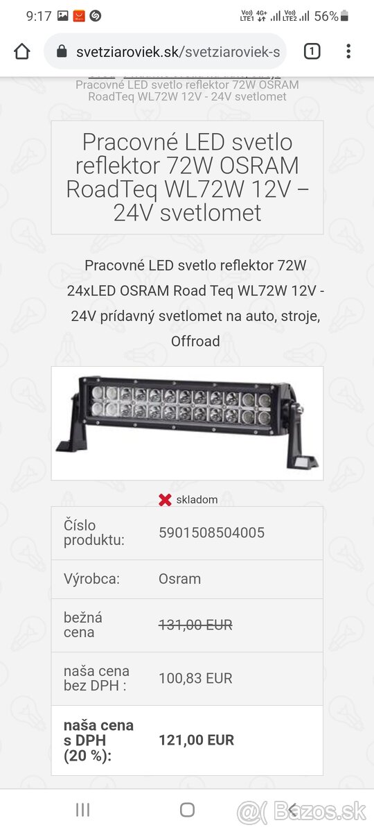 OSRAM RoadTeq WL72W 12V - 24V svetlomet - 10