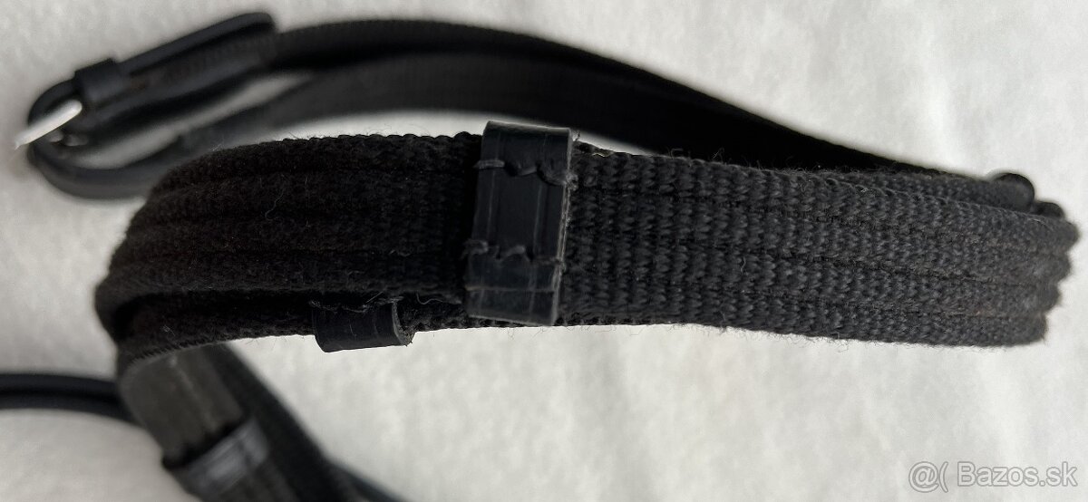 Uzdečka anglická černá s čelenkou s bílými krystaly + otěže - 10