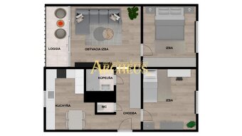 NÁJOM - 3 IZBOVÝ BYT S LOGGIOU, JIRÁSKOVA, BARDEJOV - 10