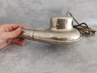 Starý značkový fén AEG – chromovaný kov, textilní kabel, krá - 10