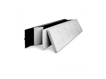 Úložná lavica s vekom 76-115 x 38 x38 cm - čierna biela sivá - 10